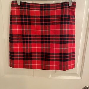 J. Crew Red and Black Plaid Mini Skirt